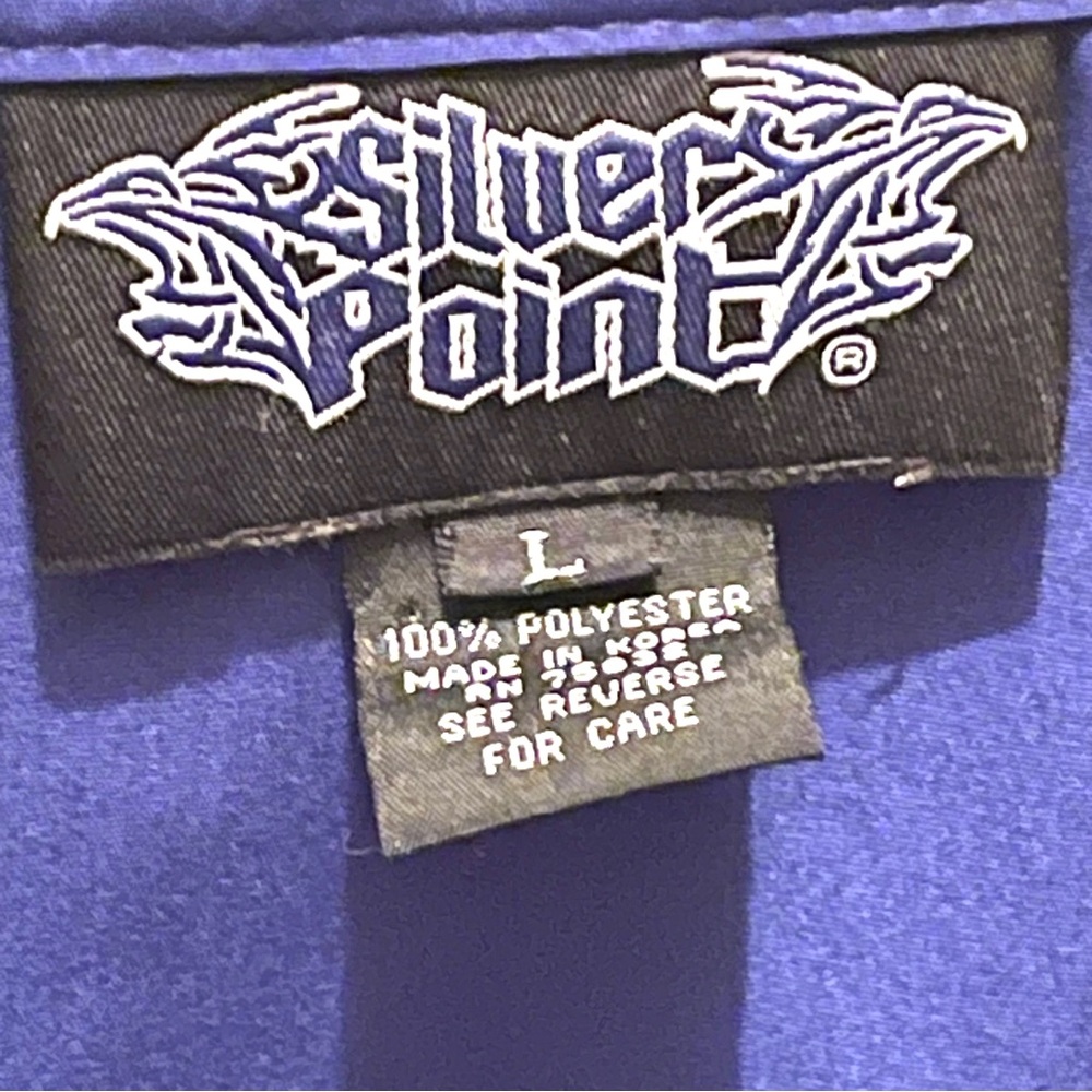 Vintage Silver Point Button Down Skull Shirt - image 4